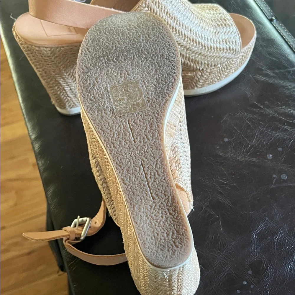Dolce Vita Beige Woven Wedges - Picture 5 of 9